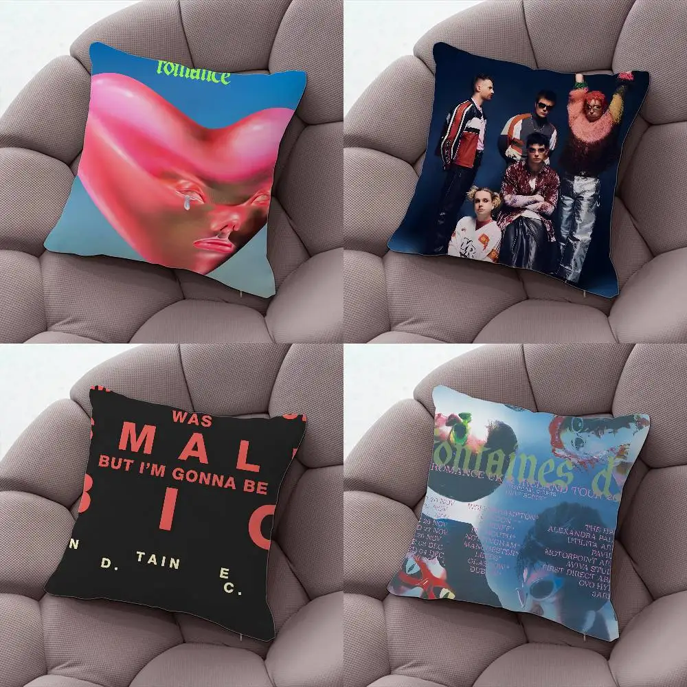 Funda de almohada Band Fontaines D.C, funda de cojín para sofá y sala de estar, adecuada para decoración del hogar, dormitorio y habitación