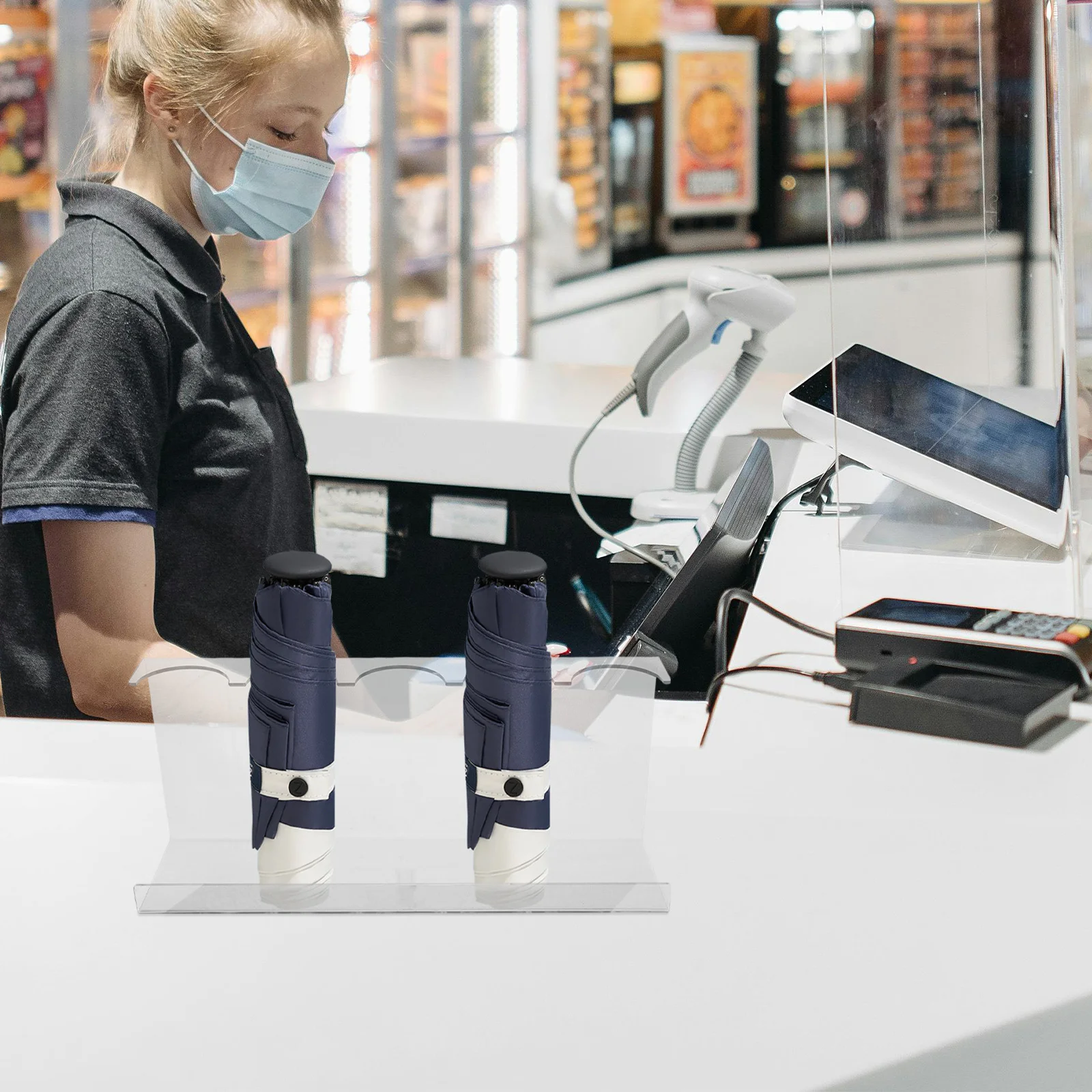 

Acrylic Umbrella Stand For Sun Rain Storage Clear Display Rack For Entryway Hallway Hotel Supermarket Retail Organizer Holder