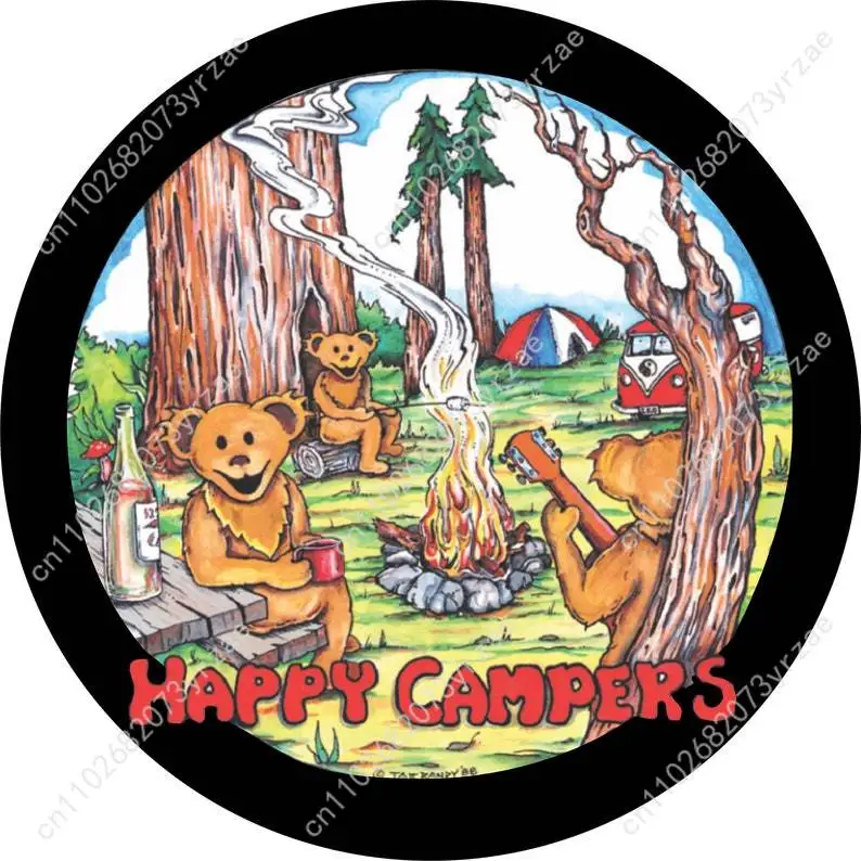 

Happy Campers Bears Various Models Spare Car Tire Cover Prevention Sand Dust rainwaterTire Cover Sturdy Durable Tire Covers