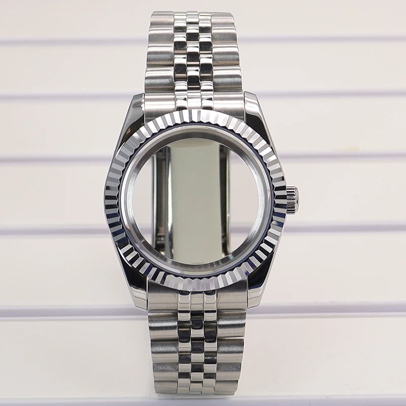 36mm 40mm Luxus herren Uhr Fall Strap Teile Saphirglas Für Datejust Seiko Nh35 Nh36 Nh34/38 Miyota8215 Bewegung 28,5mmZifferblatt