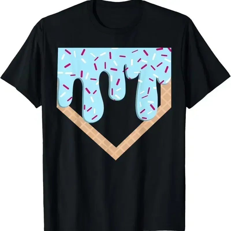 Baseball Ice Cream Dripping Home Plate Drip T Shirt