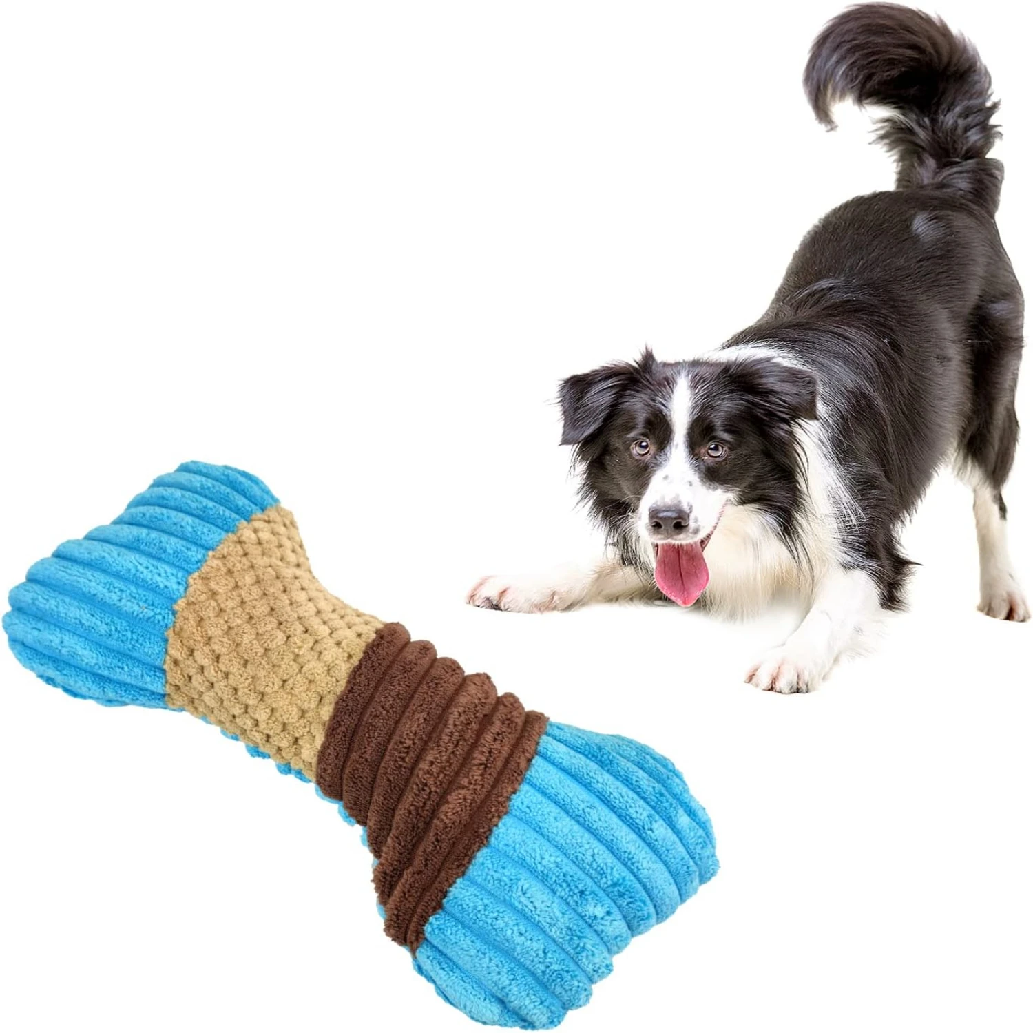 Large, Soft and Engaging Blue Plush Chew Toy - Perfect Entertainment for Small and Medium Pets, Ideal Size for Play - Great for 