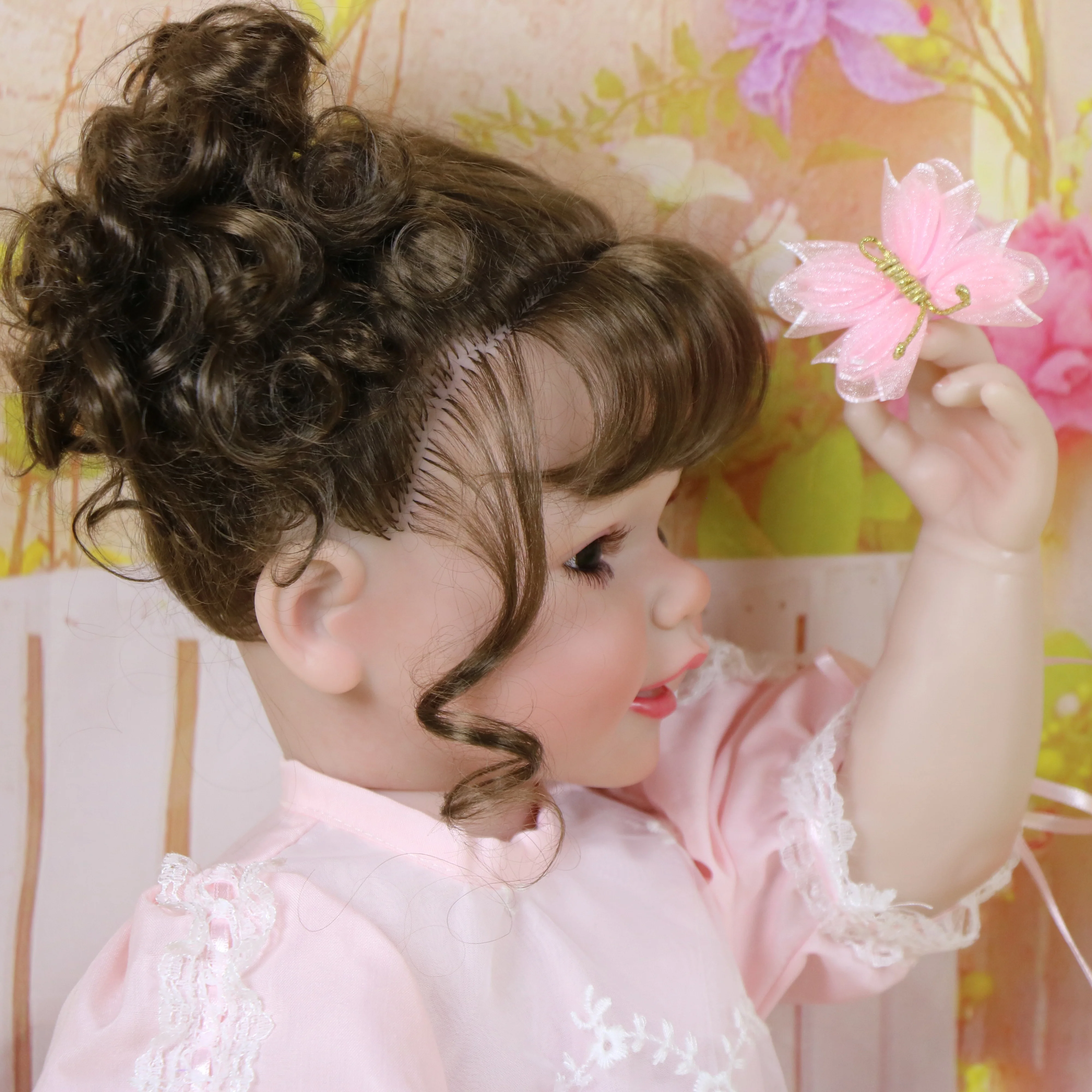 Poupée Reborn pour tout-petits, princesse papillon de 22 pouces, peau peinte en 3D sur le visage avec cheveux enracinés, cadeau de noël