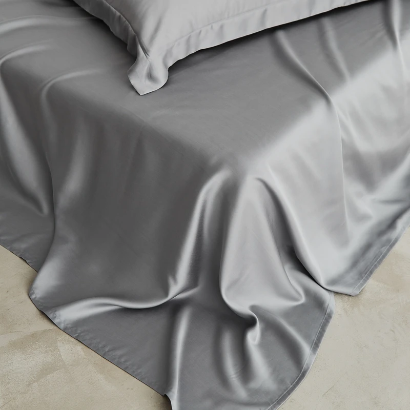 Imagem -05 - Conjunto de Cama 100 Bambu Orgânico Conjunto de Folhas de Cama de Luxo Refrigeração Equipado Folha Plana Fronha Silky Soft Bedsheet Wrinkle