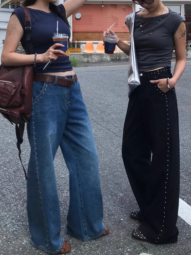 

ZHISILAO новые широкие прямые джинсы женские винтажные мешковатые свободные джинсовые брюки длиной до пола уличная одежда осень 2023 г.