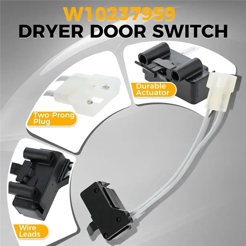 AFOURT-Trocknertürschalter (2 Stück) W10237959 für Whirl-Pool May-Tag Ken-More Roper Modelle 1548433 AP6017525 11750824 1CWGD5300SQ0 – Detail 5