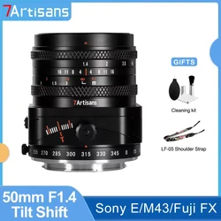 7artisans 50mm F1.4 APS-C Tilt Shift Lens Lilliputian Effect for Sony E A7C A7MII A7SIII Fuji X Fujifilm XT20 XS10 XA5 M4/3 MFT