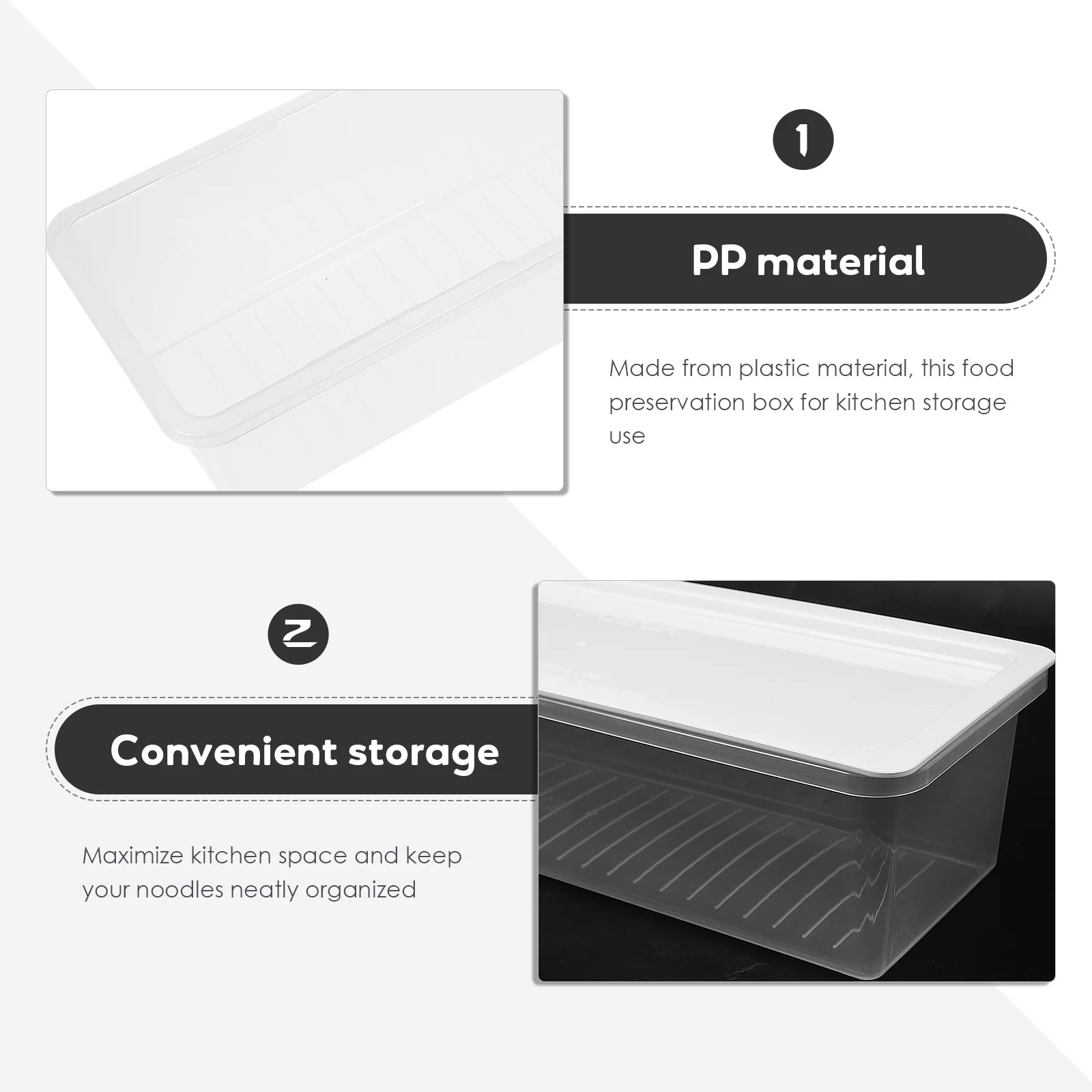 

Spaghetti Noodle Refrigerator Storage Box Airtight Food Preservation Container Microwavable Cheese Keeper Airtight Spaghetti Box