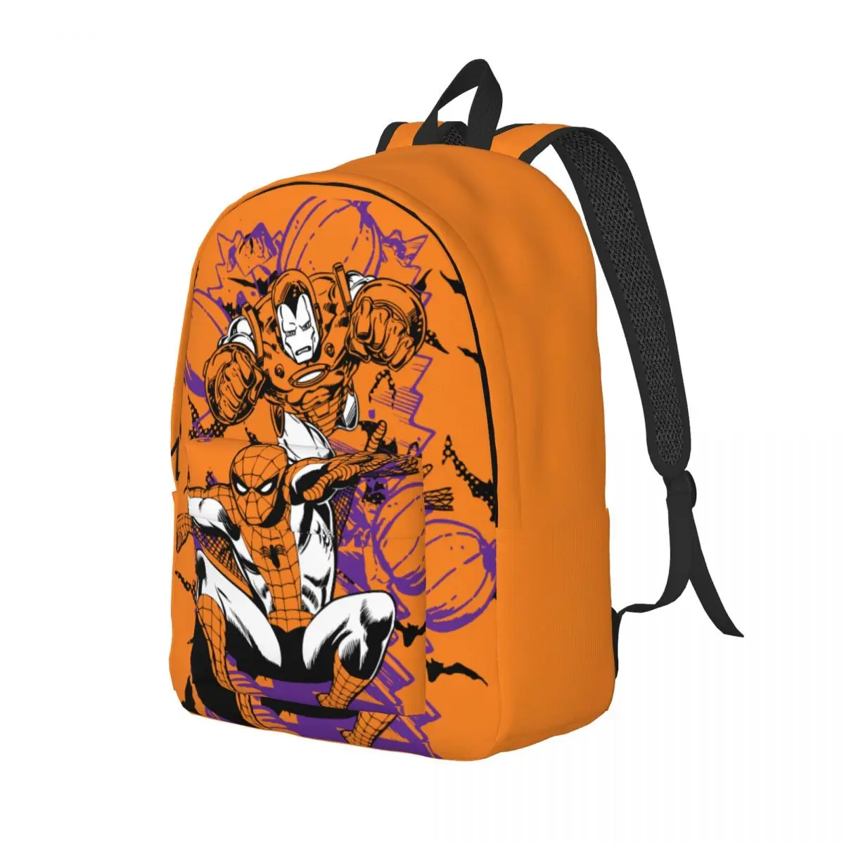 Iron Man Spider Man Pumpkins Bats Backpack Middle High College School Student Bookbag Teens Daypack Sports