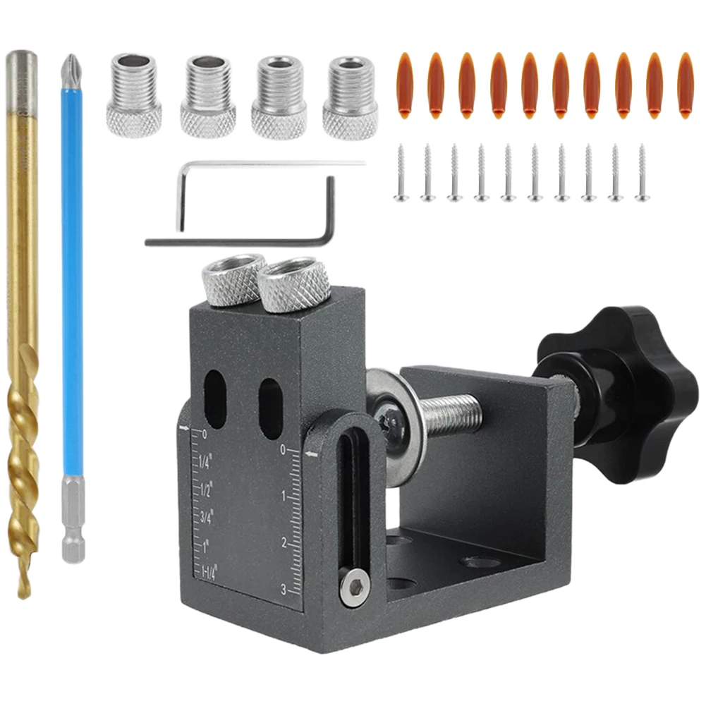 32 Pieces Pocket Hole Jig 15 Degree Drill Bit Woodworking Punch Locator Angle Locator Guide Kit Woodworking Punch Locator