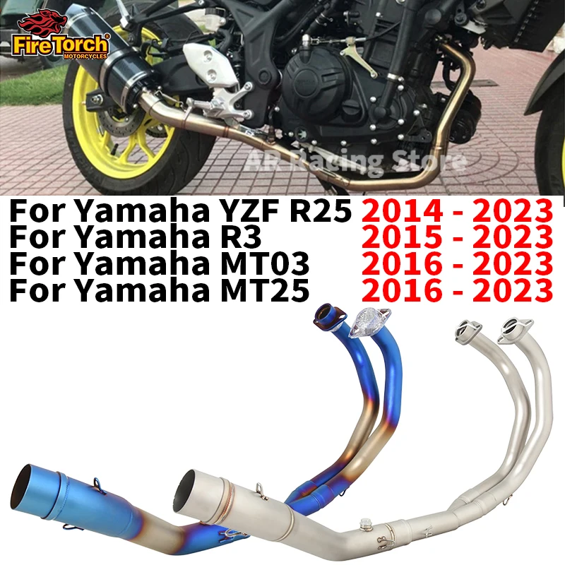 

For Yamaha R25 R3 MT25 MT03 2014 - 2023 Motorcycle Exhaust Full System Modified Stainless steel Front Link Pipe 51MM Espace Moto