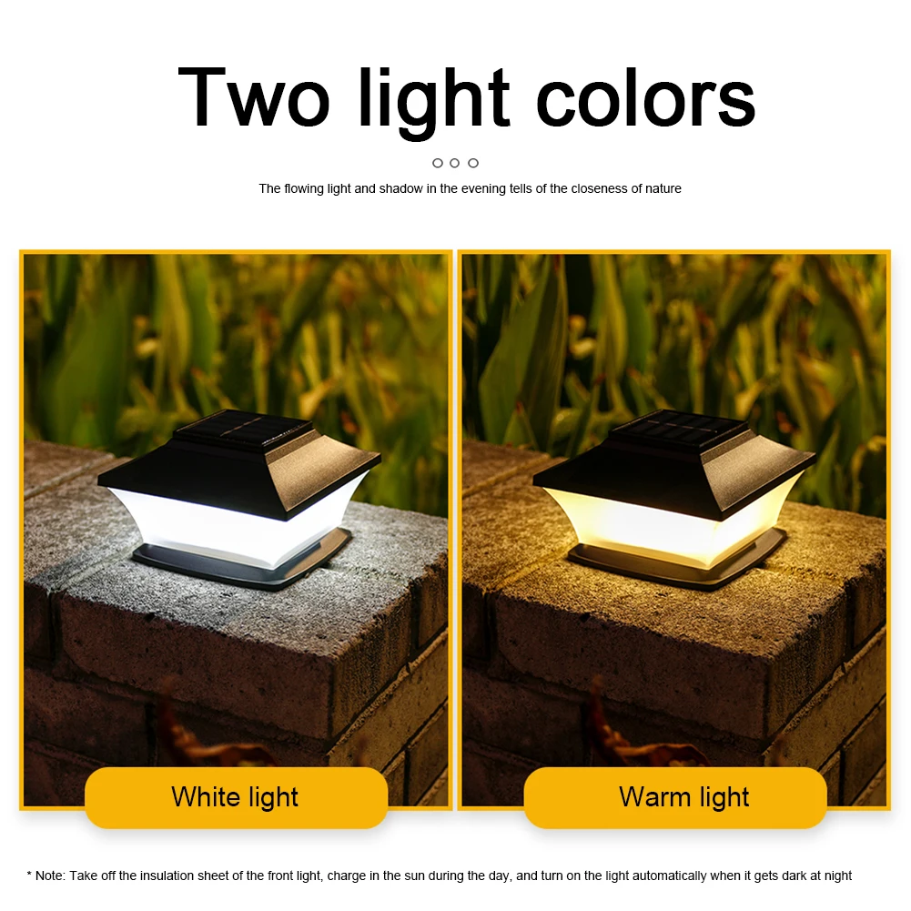 Outdoor Power Post - Solar Post Cap Light LED Fence