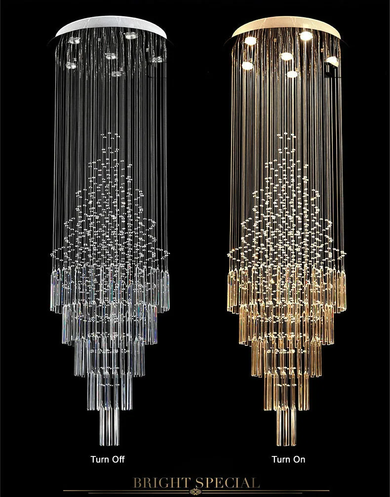 

Modern 3,5,6,13 Heads Luxury LED Crystal Ceiling Lights Stair Villa Hotel Lobby Cristal Luminaire Lustres De