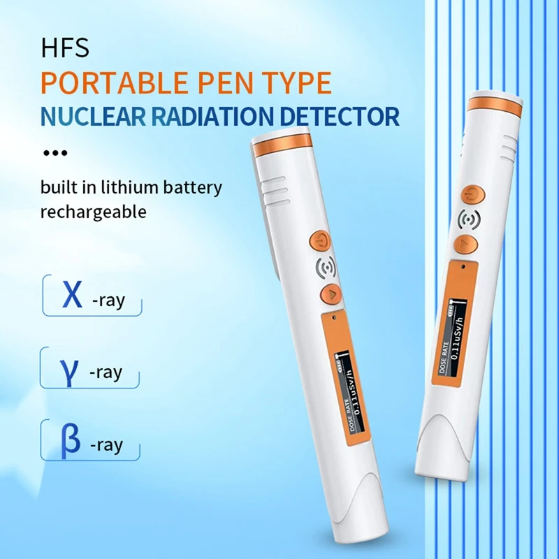 1Piece White Pen Type Nuclear Radiation Detector X-Ray Y-Ray Β-Ray Beta Gamma Detector Geiger Counter Dosimeter