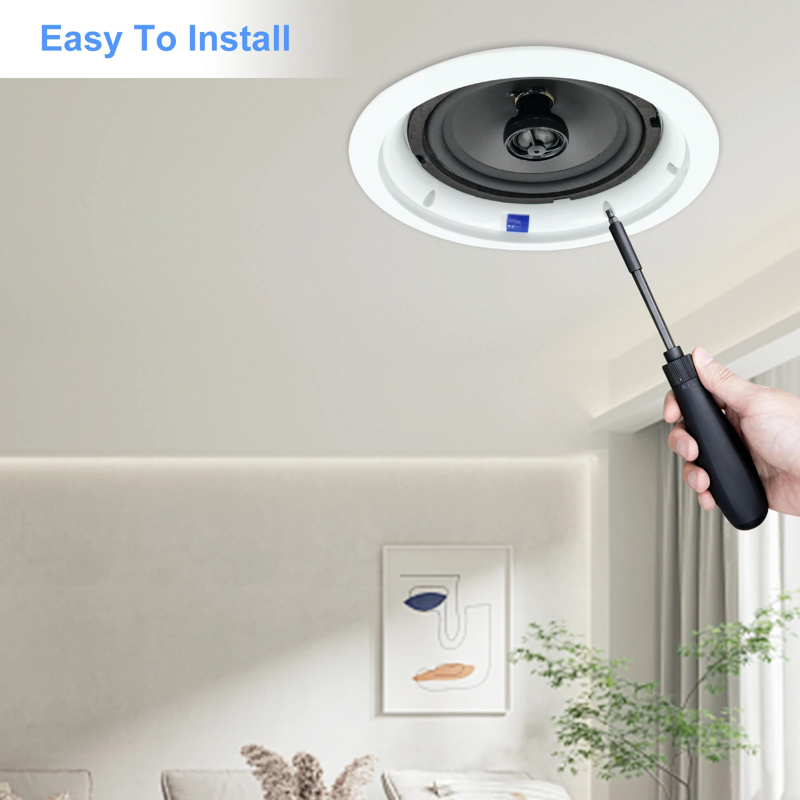 6.5 Polegada 320W Home Audio Bluetooth Alto-falantes de teto 2 vias montagem embutida em alto-falantes de parede para sala de estar interna banheiro cozinha