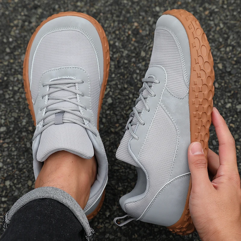 Herrenschuhe Größe 36-46, große Größen, Barfußschuhe, breite Zehenbox, 0 Drop, Casual-Sneakers, Outdoor-Minimalist-Schuhe für Cross-Country-Lauf und Walking. – Detail 12