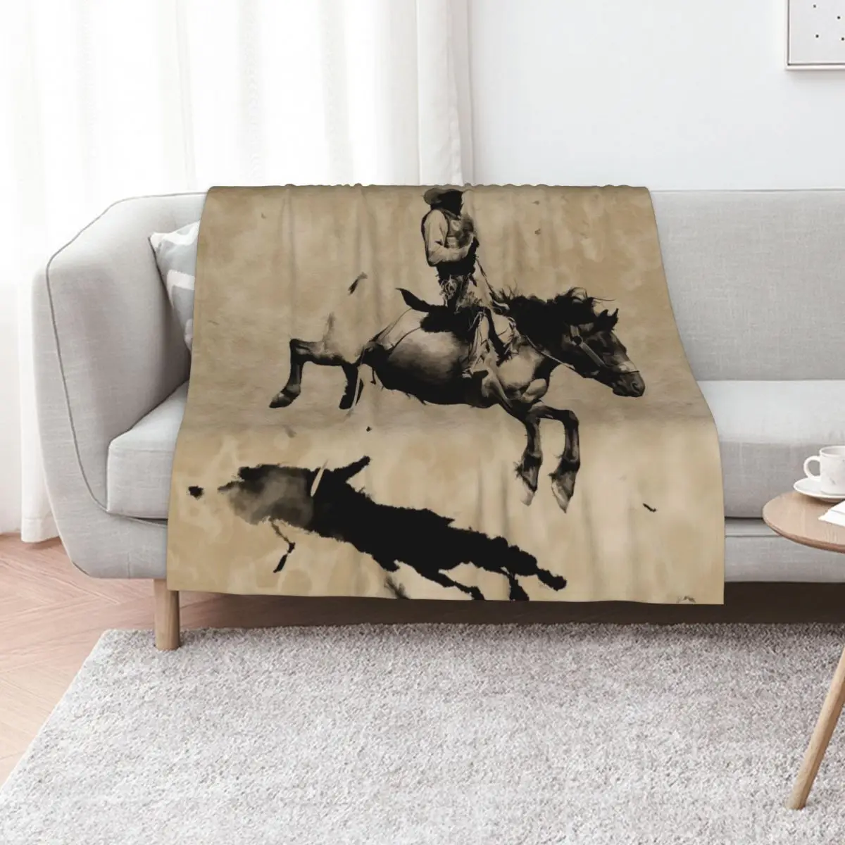 Bronco Rider - Rodeo Cowboy Throw Blanket For Sofa Thin Luxury Designer Luxury Throw for winter for babies Single Blankets