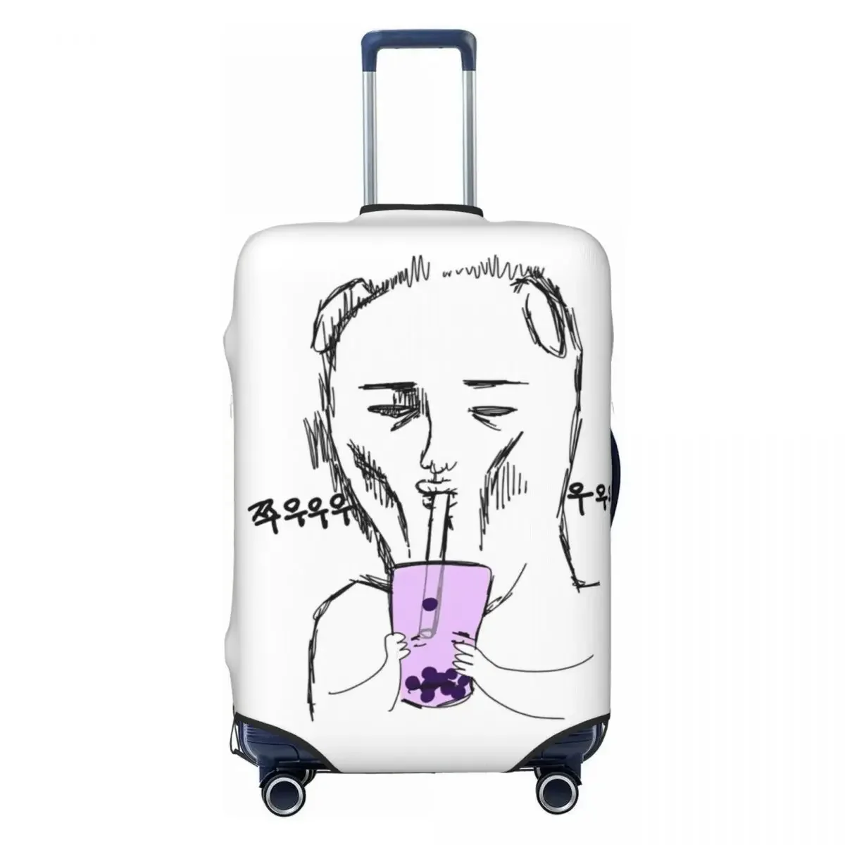 New Funny Expression Luggage Cover Cartoon Holiday Cruise Trip Practical Luggage Accesories Protector