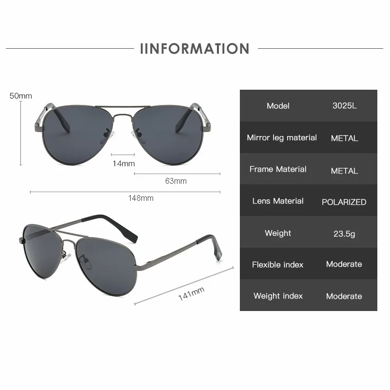 Aviation Polarized Sunglasses Metail Glasses Frame Men Sun Glasses Women Pilot Male Eyewear Driving Oculos De Sol UV400