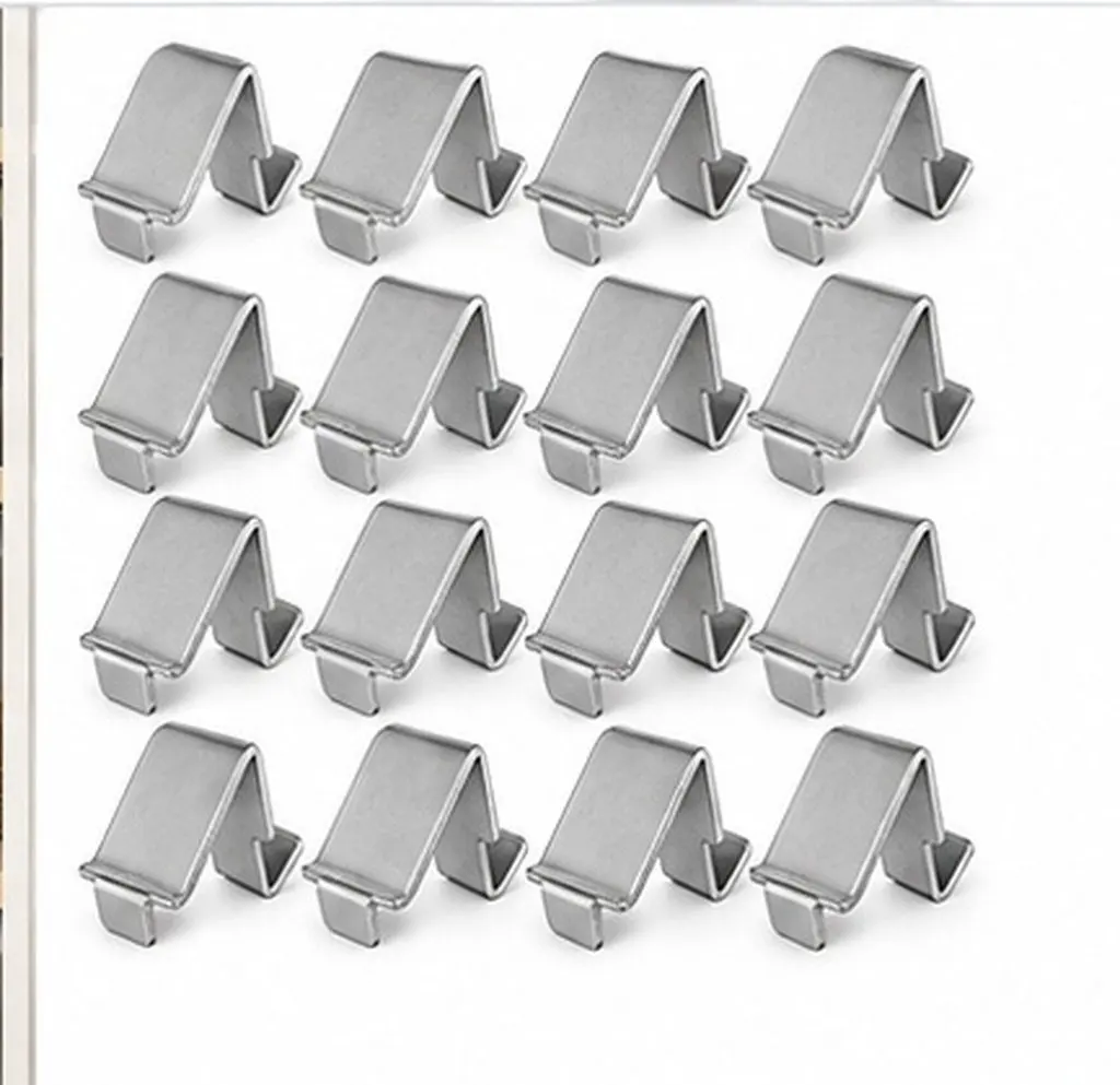 50Pcs Metal Shelf Clips Heavy-Duty Iron Cabinet Support Clamps Versatile Detachable Pilaster Shelving Clamps for Bookshelf