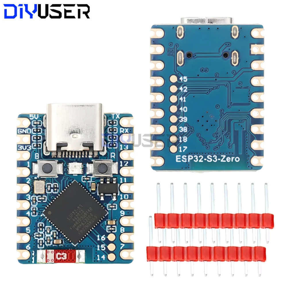 ESP32-S3-Zero WiFi Bluetooth LE Development Board Ultra-Compact SMD 4MB Flash for Raspberry Pi with Adapter