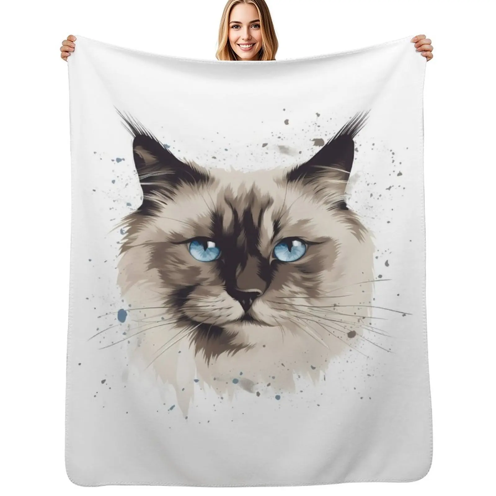 

Ragdoll Cat Throw Blanket Elegant Warm Throw Blanket for Hotel Home