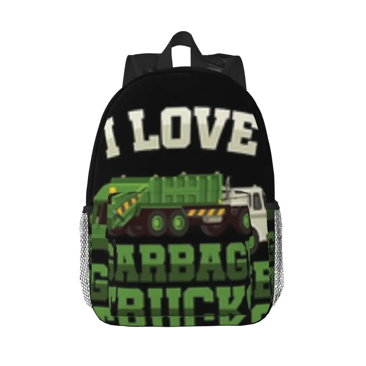 

I Love Garbage Trucks New Fashionable Pattern School Bag Print Lightweight Backpack 15inch