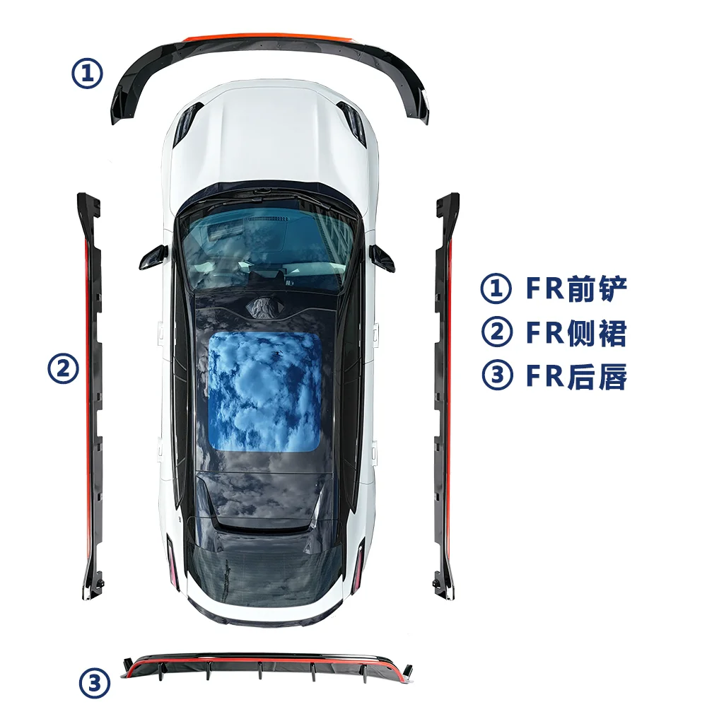 

body kit for Zeekr 001 2024-2025 modified PP material new style Front lip rear lip side skirt surround Car Accessories