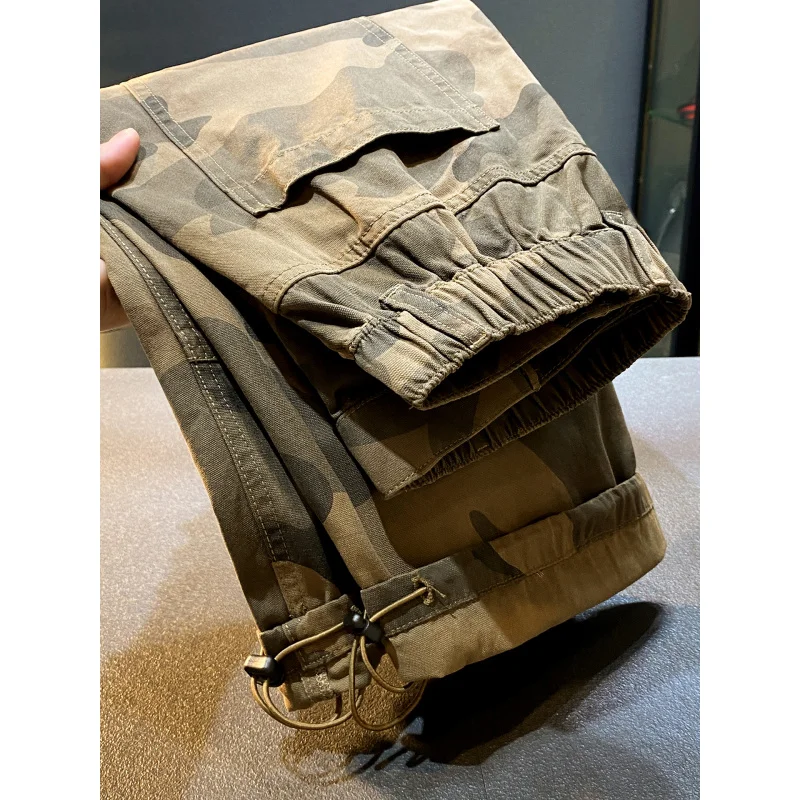 

2025New Men's Clothing American Retro Camouflage Cargo Pants Men's Summer Trendy High Street Loose Straight Casual Long Pants