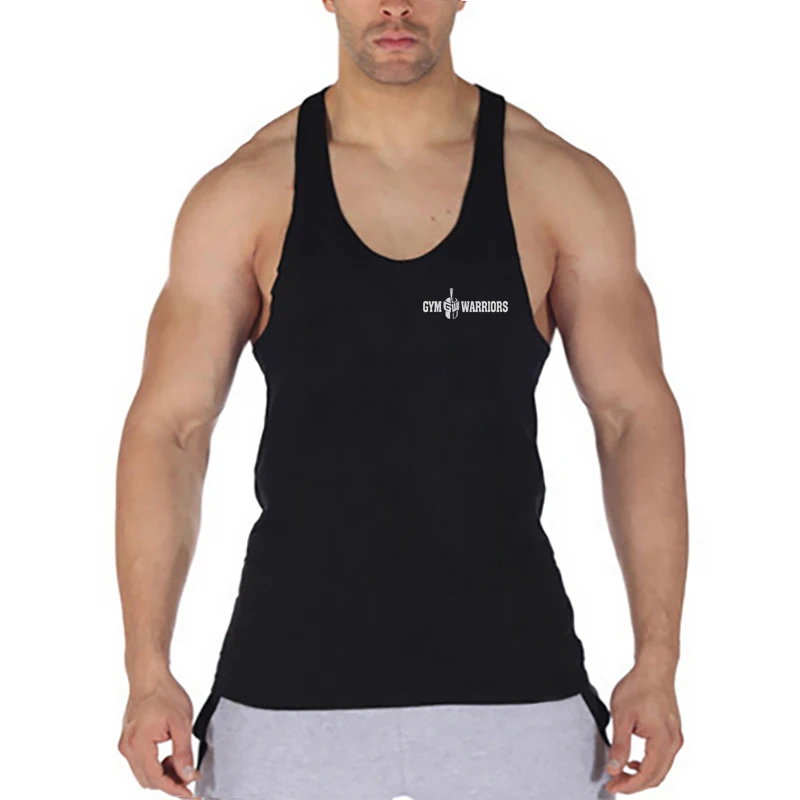 Summer Casual Sleeveless Cotton Breathable Cool Singlet Mens Fashion Suspenders Racer Back Slim Tank Tops Gym Fitness Clothing