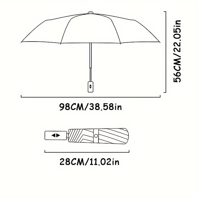 1pc Korean Creative Automatic Three Fold Side Umbrella Folding Self-Opening Retractable Umbrella