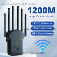 WiFi Repeater Wireless Router 1200Mbps 2.4G 5G Signal Cover Extender High Gain 6 Antenna Network Amplifier Range Signal Booster