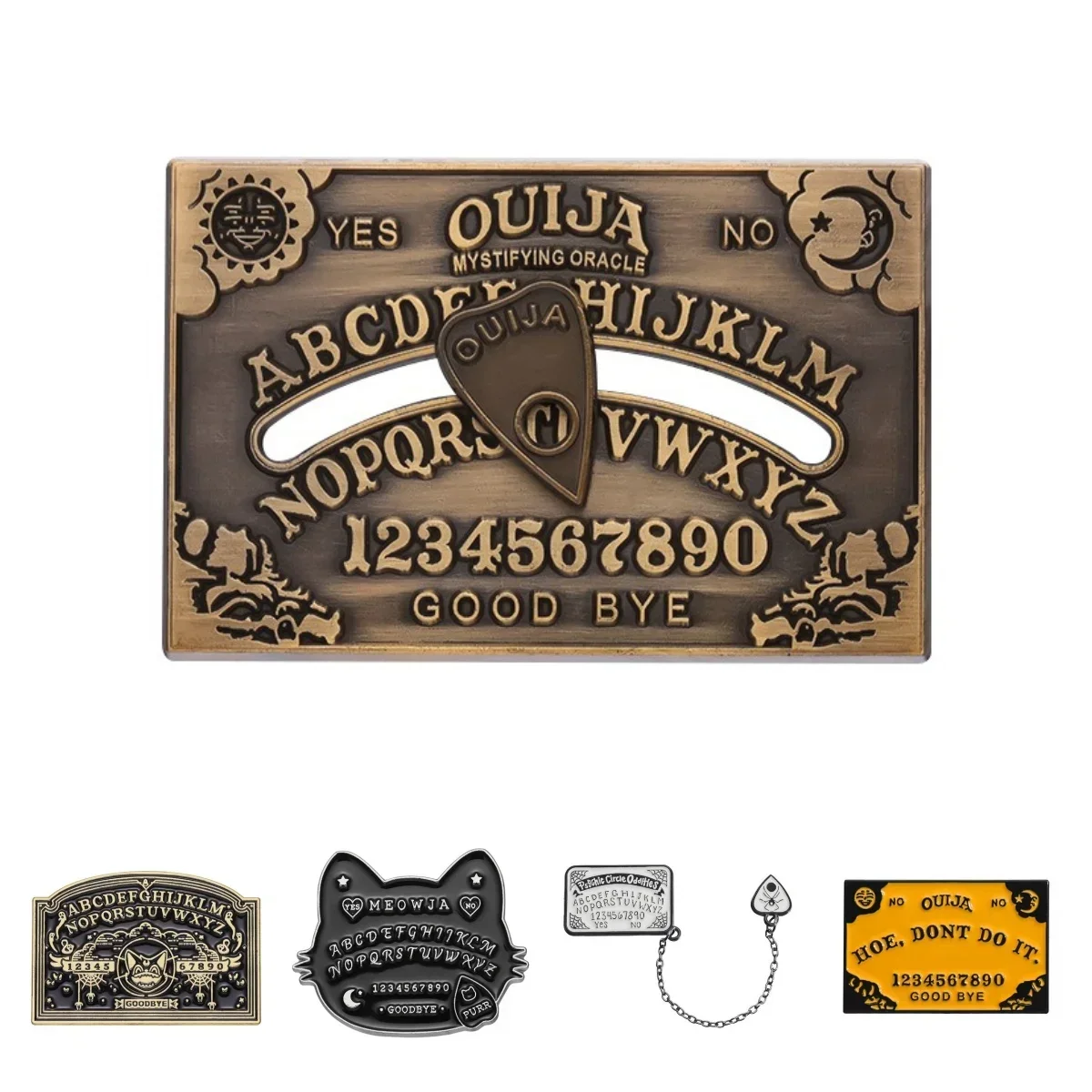 Halloween Horror Ouija magische Brosche Emaille Persönlichkeit mysteriöse gotische Brief Abzeichen Metall Rucksack Kleidung Anstecknadel Geschenk