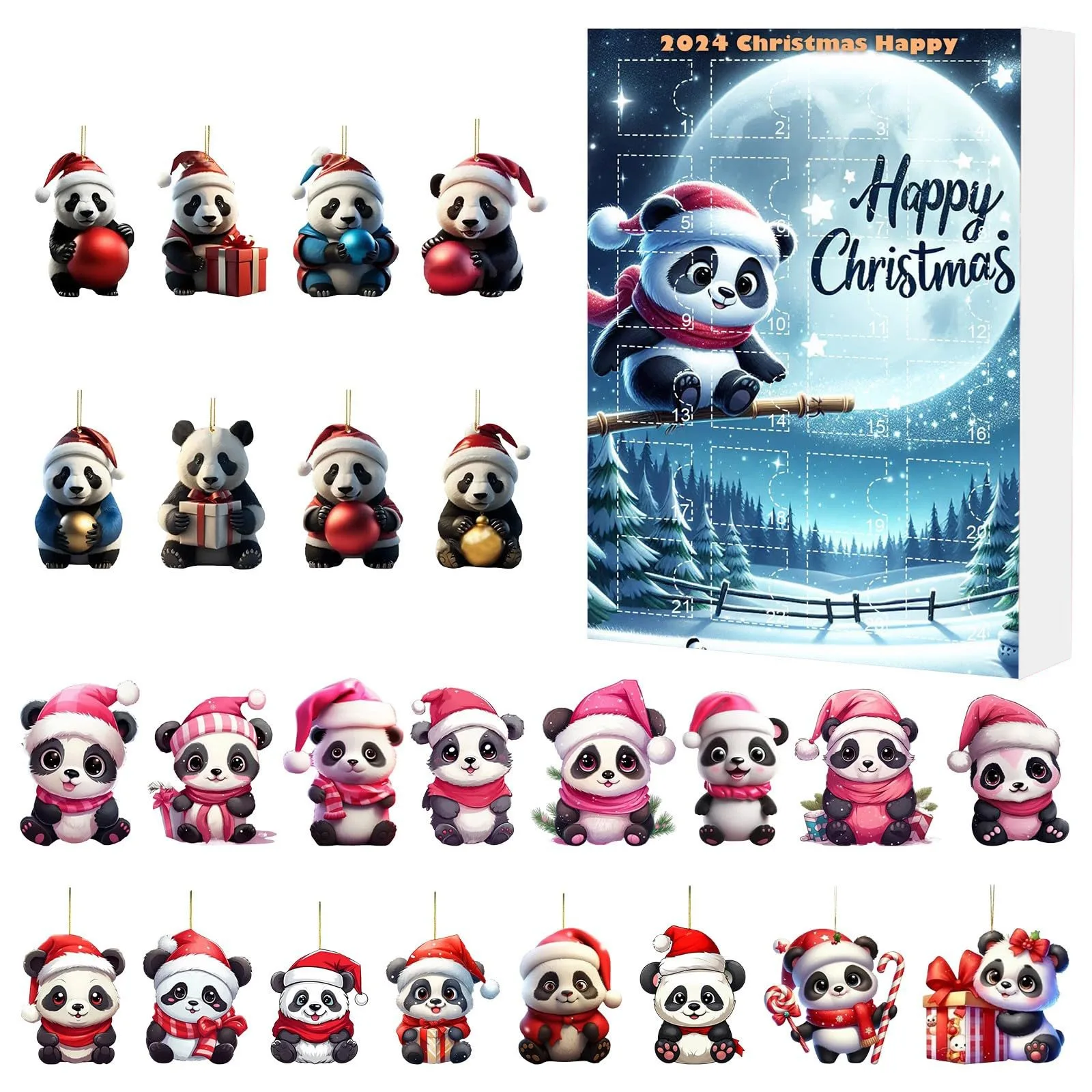 

Cute Christmas Panda Advent Countdown Set 24 Days Christmas Pendant Decoration Advent Countdown Set Timer Clock For Cooking