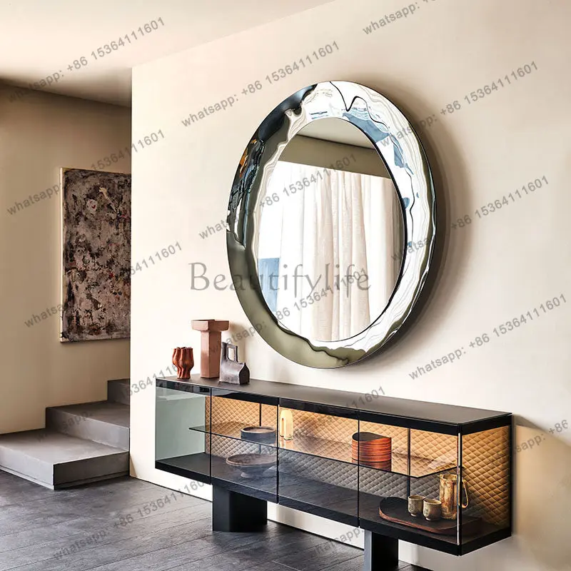 Light luxury wall decoration mirror wall decoration creative background wall decoration living room fiberglass