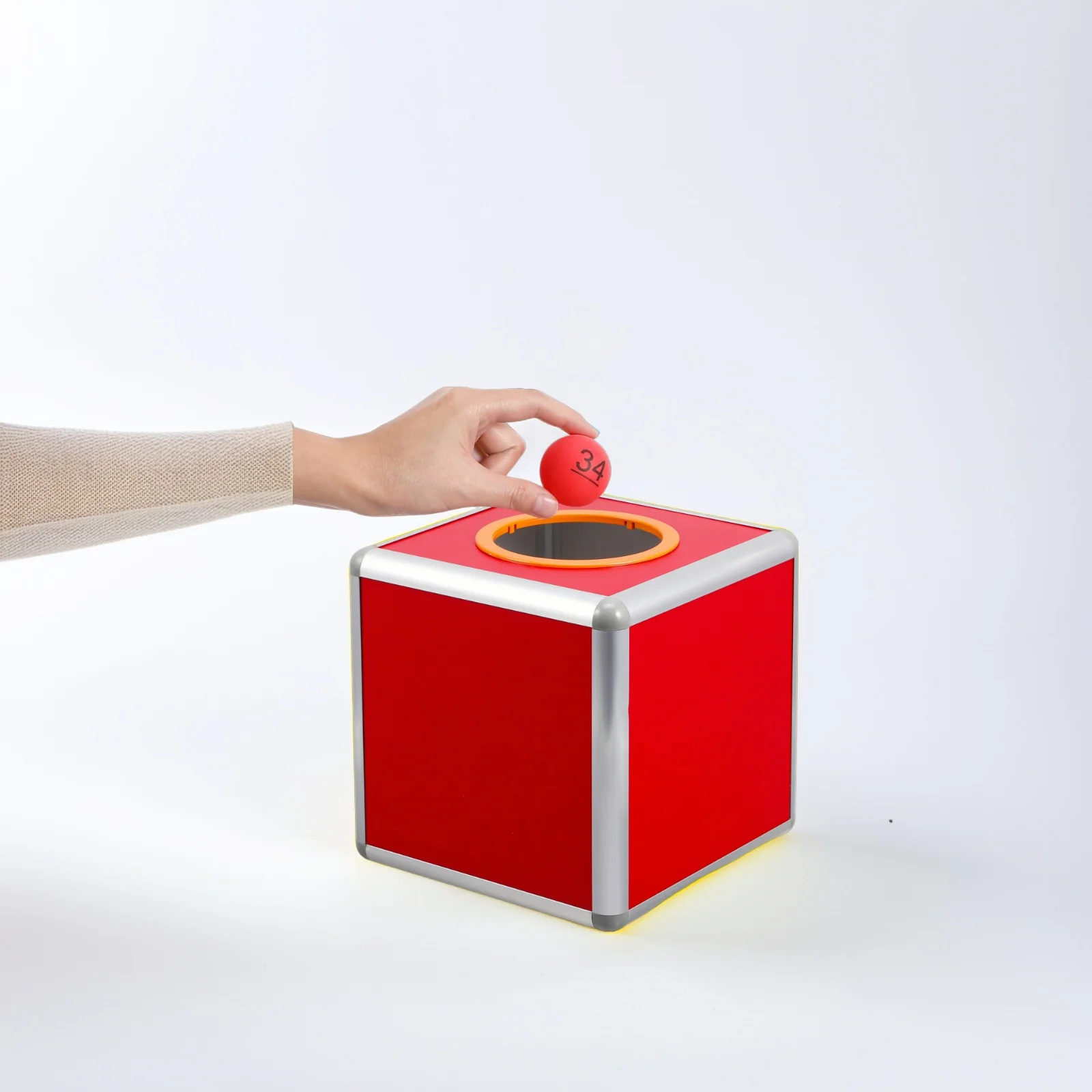 صندوق تذكرة السحب من سبائك الألومنيوم متعدد الوظائف بسعة كبيرة، صندوق بطاقات تبرع اللعبة للحفلات