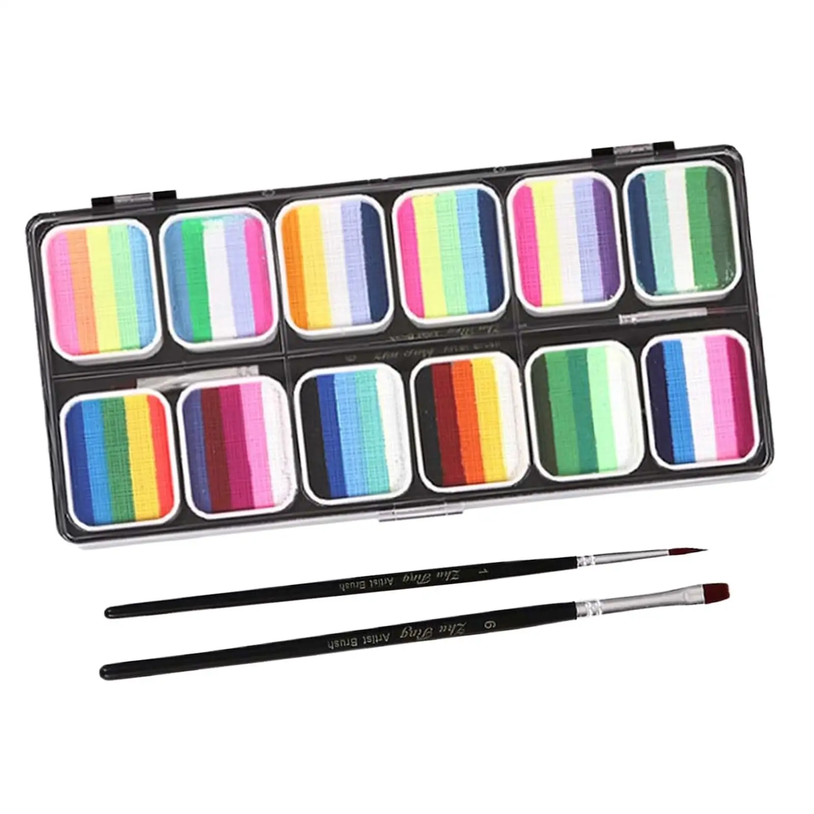 전문가용 얼굴 페인트 세트 수성 12색 세척 가능 안료 키트 어린이 및 성인 파티용