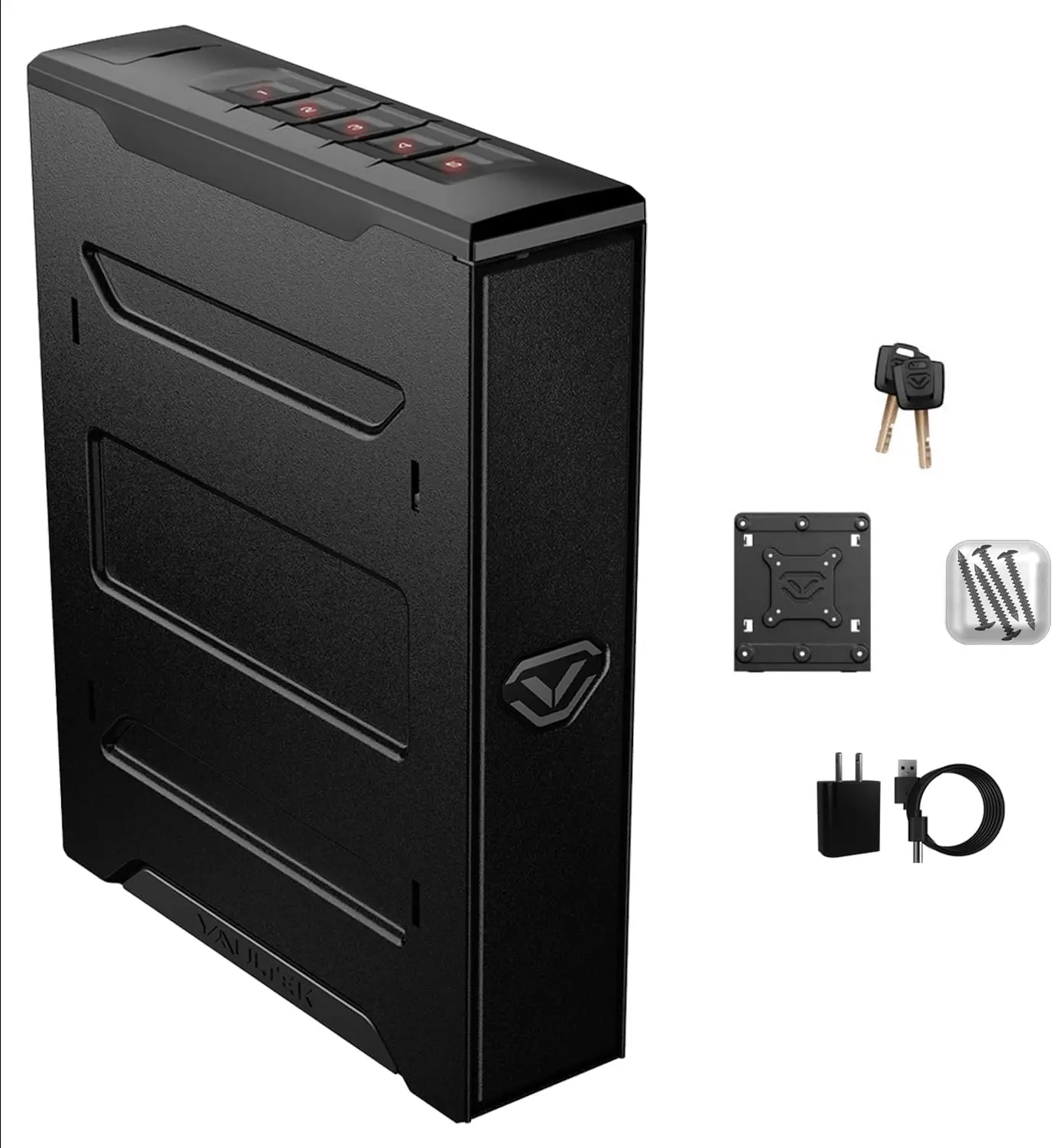 Slider Series Rugged Handgun Safe Quick Auto-Open Sliding Door Pistol Safe with Backlit Keypad and Mounting Plate (Non-Biometric