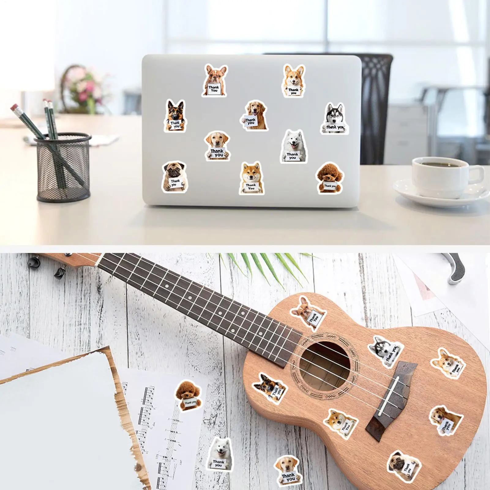 어린이용 강아지 스티커 500개 롤 감사합니다 데칼 미적 스티커 어린이용 소년 소녀 청소년 성인 학생용
