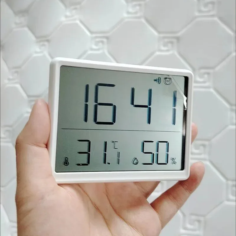 Magnetic LCD Digital Clock Wall Mounted 3.7Inch Refrigerator wall Alarm Clock Ultra Thin Desk Clock for Bedside Living Room