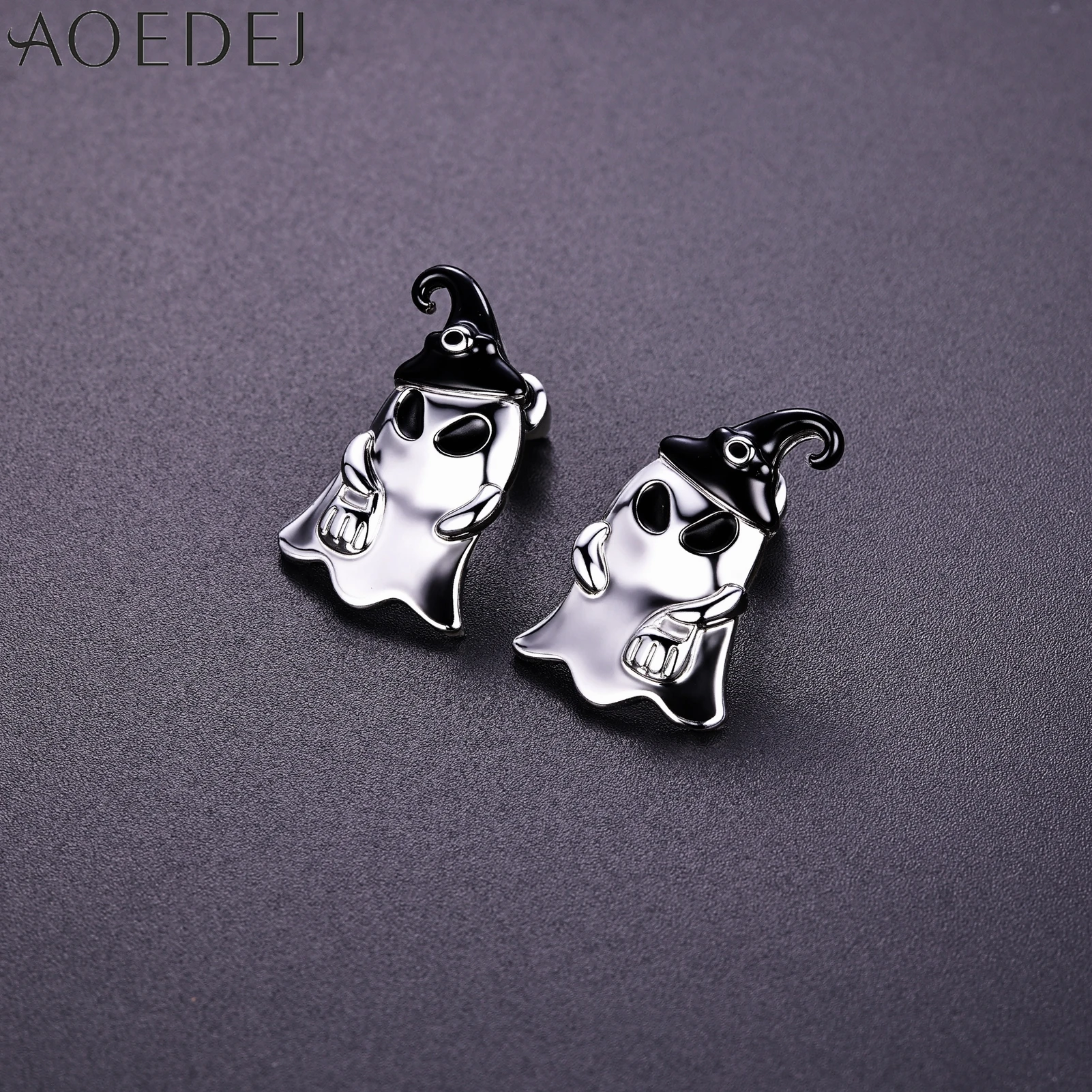 AOEDEJ 1 Pair Halloween Ear Studs For Women Men Dark Gothic Style Stud Earrings Ghost Pumpkin Lobe Helix Piercing Jewelry 0.7MM