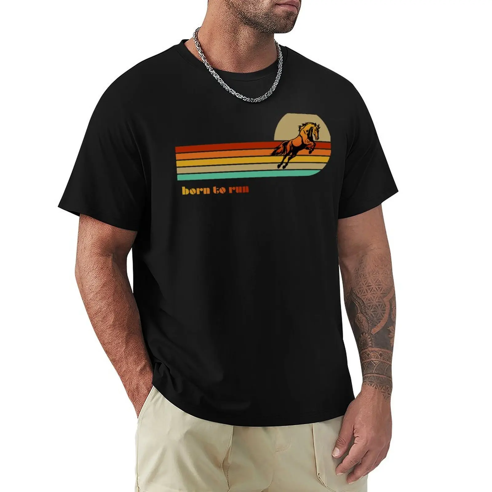 

70s Style Born to Run T-Shirt anime stuff tees Louboutins mens big and tall t shirts