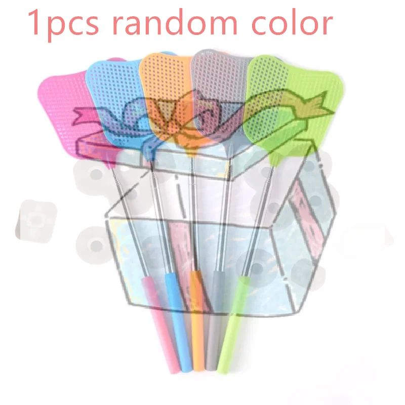 1pcs Telescopic Fly Swatters Durable Plastic Heavy Duty Flyswatter With Stainless Mosquito Repellent Tool Home Accessories Tools