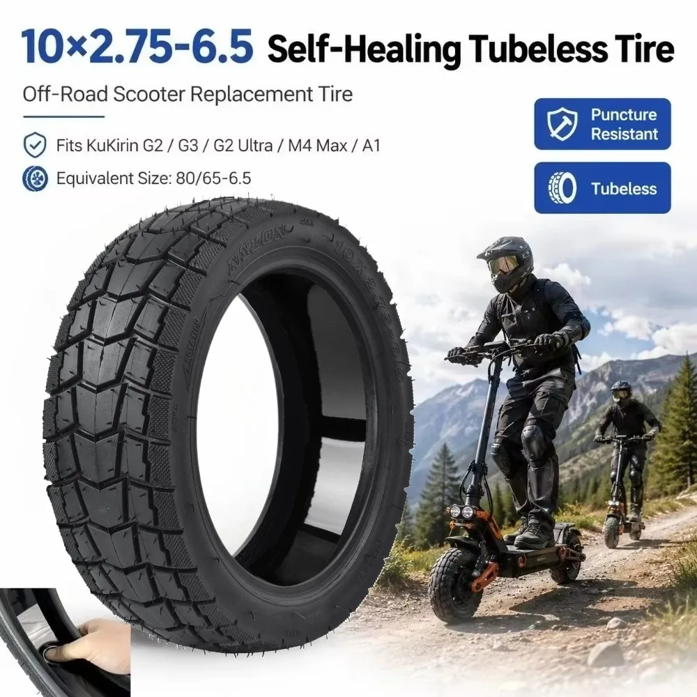 10x2.75-6.5 Self Healing Tubeless Tire 10 Inch Vacuum Tyre for KuKirin G2 G3 G2 Ultra M4 Max A1 Electric Scooter Anti Puncture