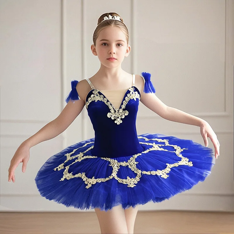 bleu-enfants-adulte-professionnel-ballet-tutu-ballerine-princesse-robe-adolescente-filles-cygne-lac-danse-costume-vetements-enfant-ballet-tenue