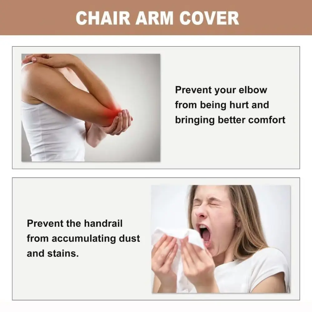 New Removable Chair Armrest Cover Elastic Waterproof Fabric Chair Armrest Sleeve Washable Chair Arm Rest Cover