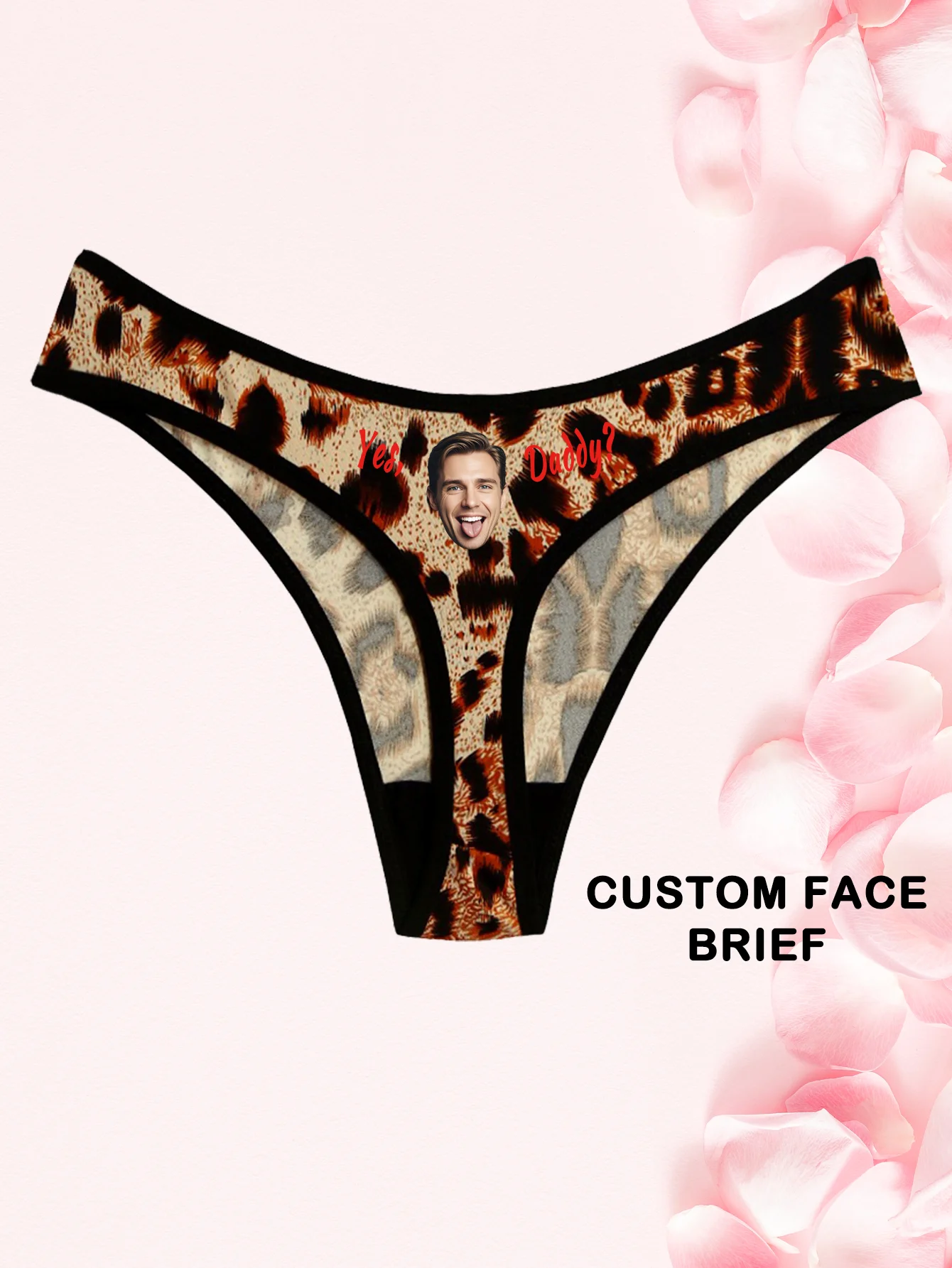 Customizable Sexy Low-Waist Briefs with Couple's Avatars And Love Letter Print for Men Women Perfect for Valentine's Day Christm image 3