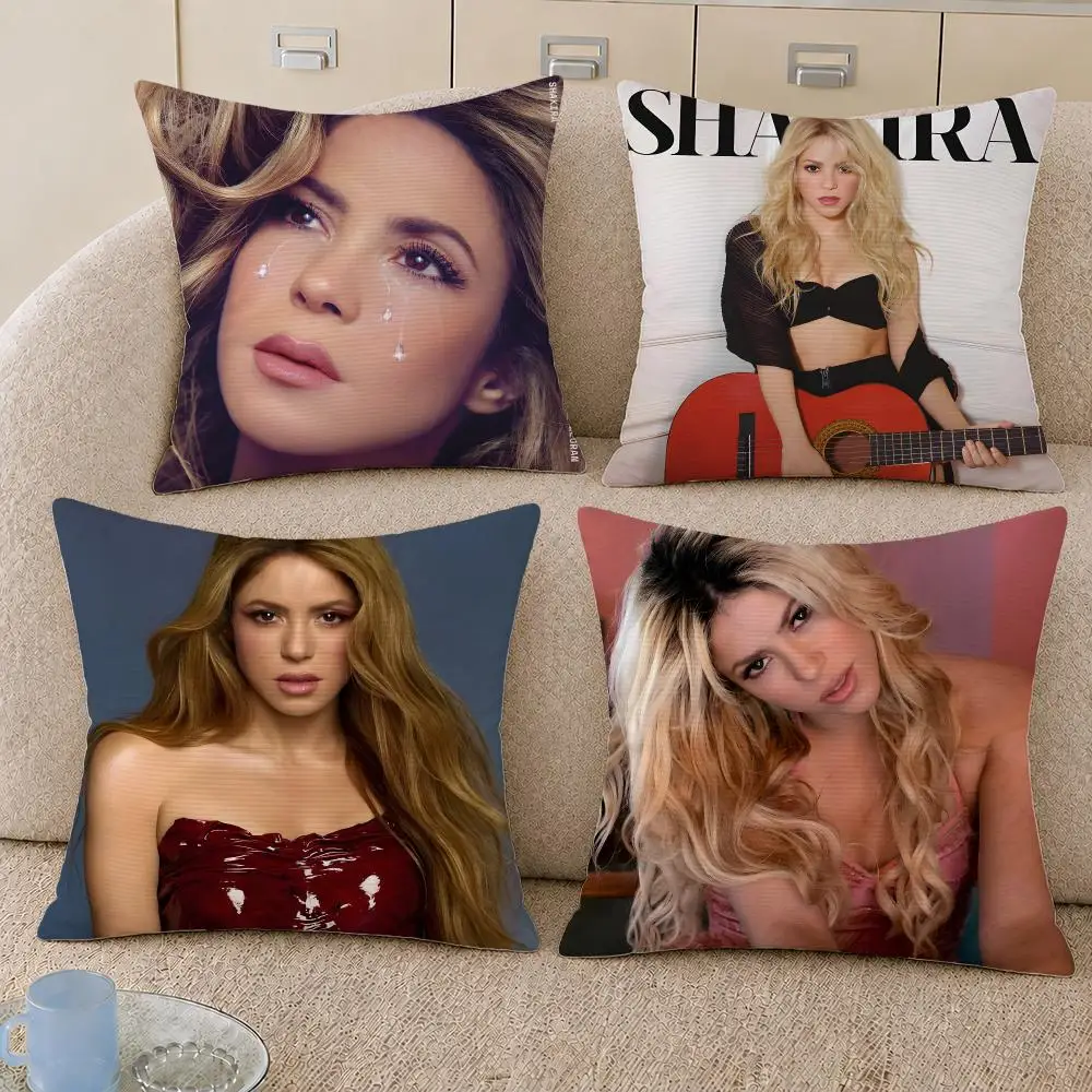 Singer Shakira Latin Pop She Wolf Cushion Cover Decorative Pillowcase Soft Short Plush Cozy Durable Sofa Home Decor Items Gift