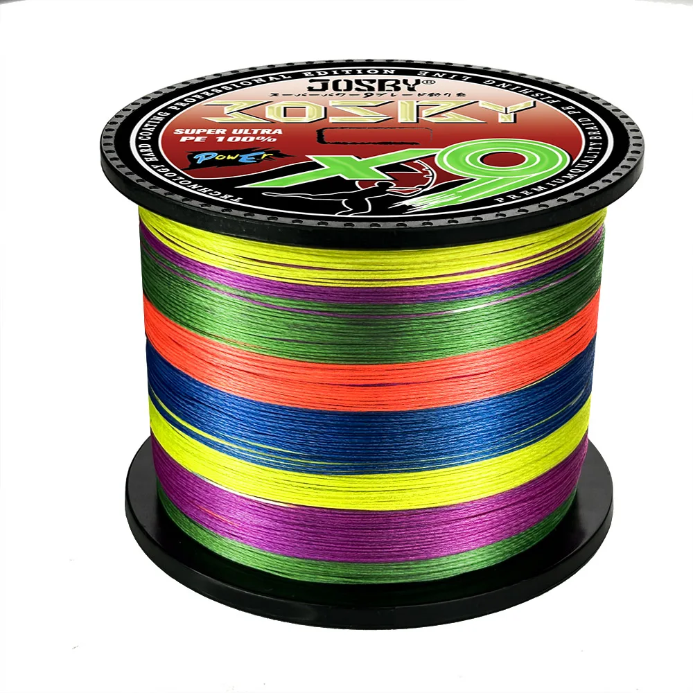 JOSBY X9 500M 300M 1000M Braided Fishing Line 9 Strands Japanese Multicolor Multifilament PE For Carp Saltwater Wire 22-88LB Pes