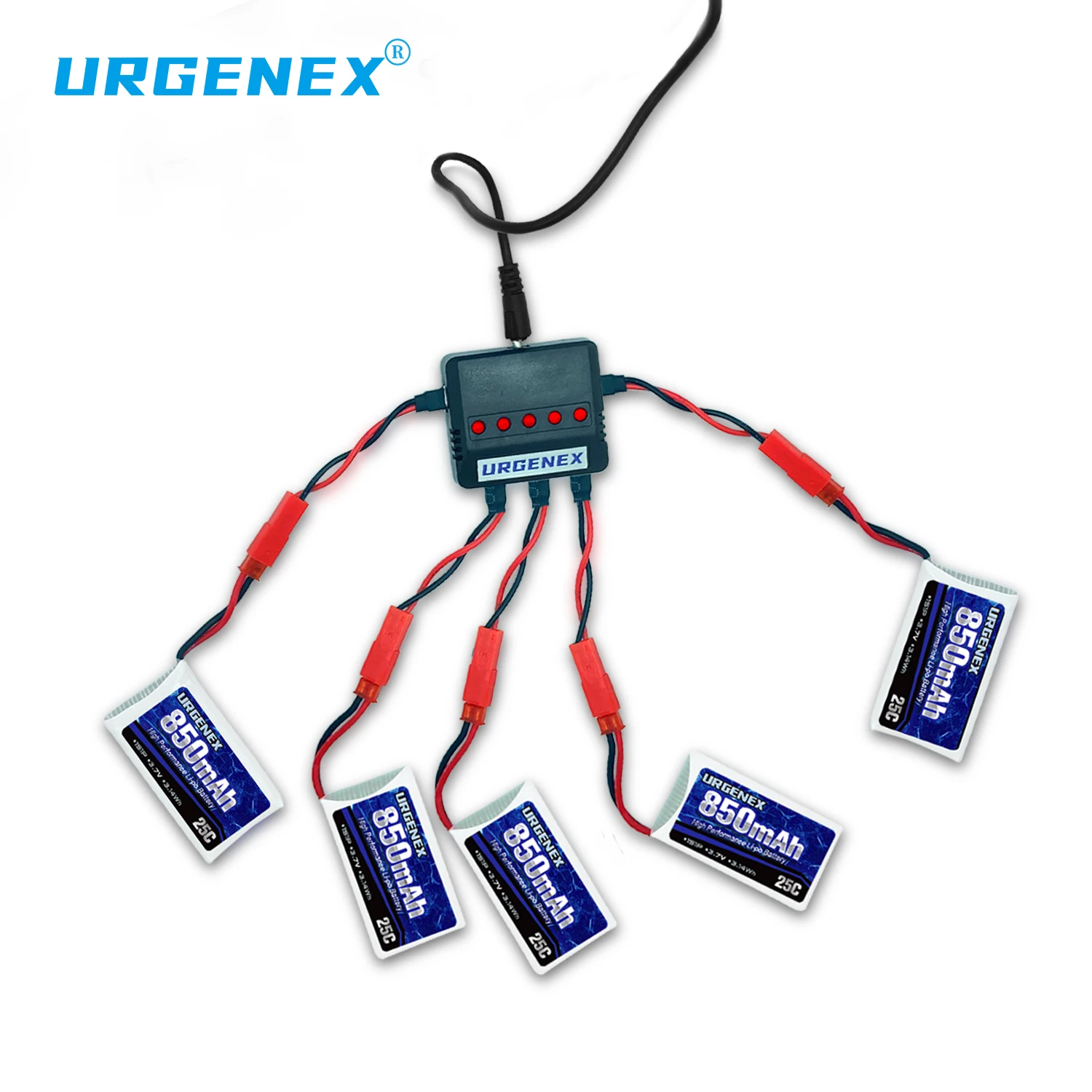 3.7V Lipo 850mah Rechargeable Lipo with JST Plug X5 Charger for MJX Syma Holy Stone Sky Viper RC Quadcopter Drone X56W X400 X400